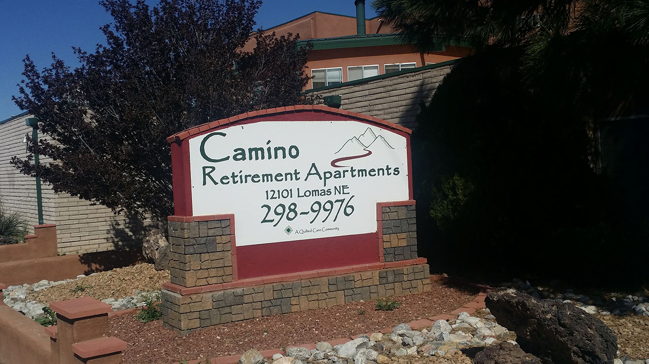 camino retirement assisted living albuquerque front sign