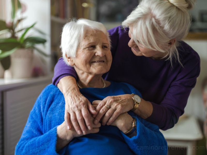 Plan ahead for senior living - even if your parents are not ready Adult woman with senior parent